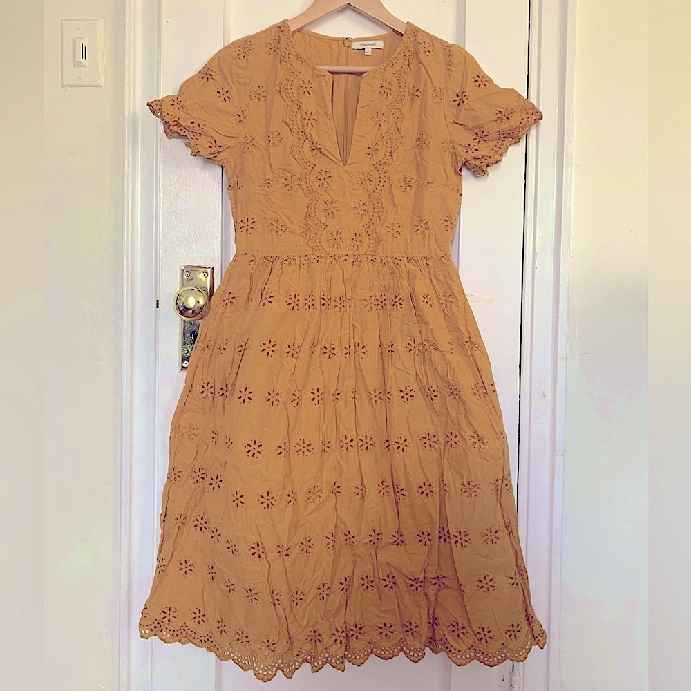 Madewell Scalloped Eyelet Midi Dress